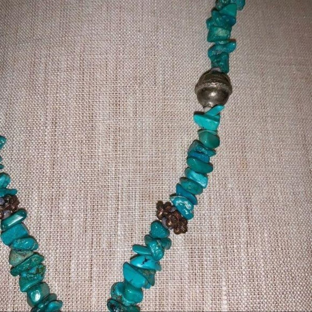 Anthropologie Turquoise Boho Statement Necklace - image 4